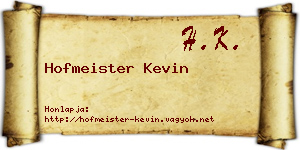 Hofmeister Kevin névjegykártya