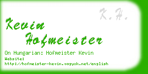 kevin hofmeister business card